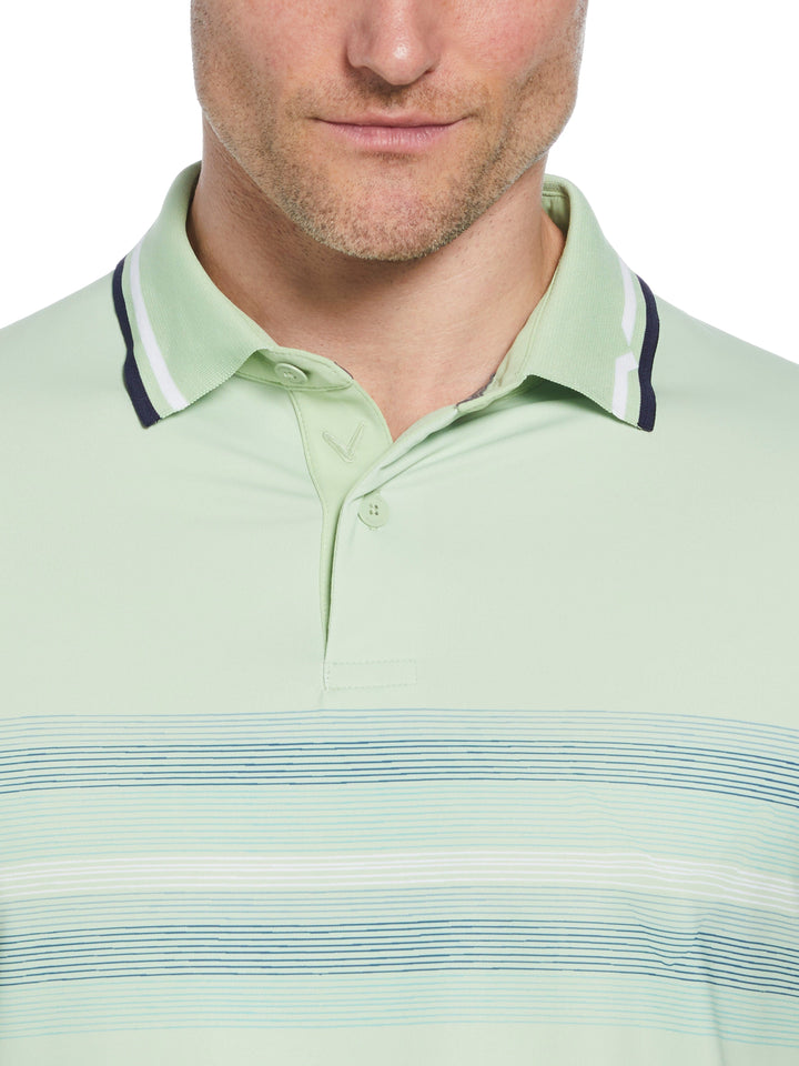 Mens Engineered Roadmap Chevron Print Polo (Foam Green) 