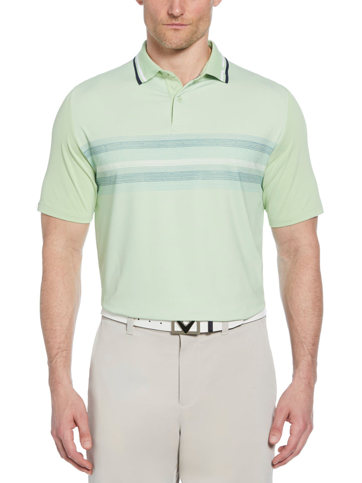 Mens Engineered Roadmap Chevron Print Polo (Foam Green) 