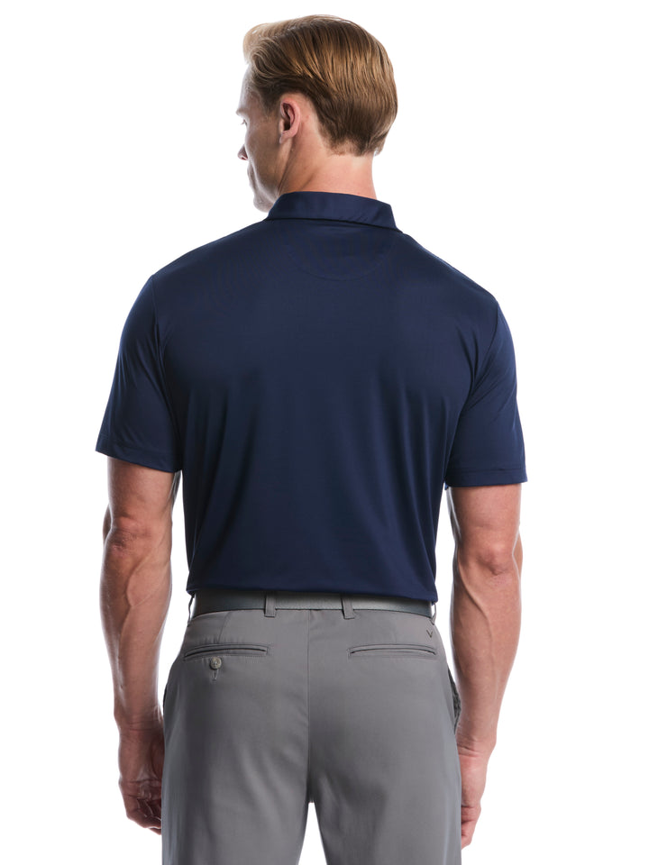 Men's Gradient Chevron Print Golf Polo (Peacoat) 