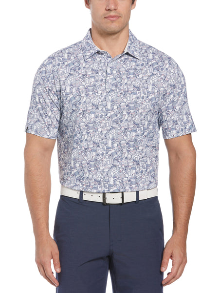 V12 golf Men's Polo Shirts 美品 Mens-Linear-Chevron-Print-Golf