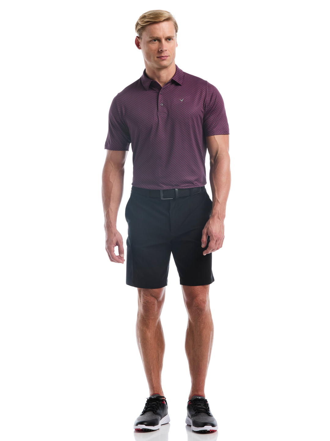 Trademark Golf Print Golf Polo (Italian Plum) 