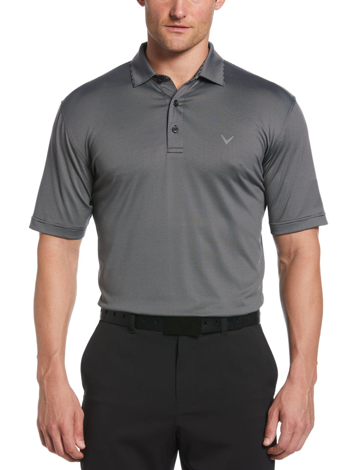 Mens Fine Line Stripe Golf Polo-Polos-Caviar-RT-S-Callaway