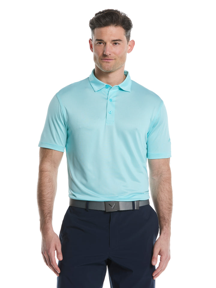 Fine Line Stripe Golf Polo Shirt (Blue Radiance) 