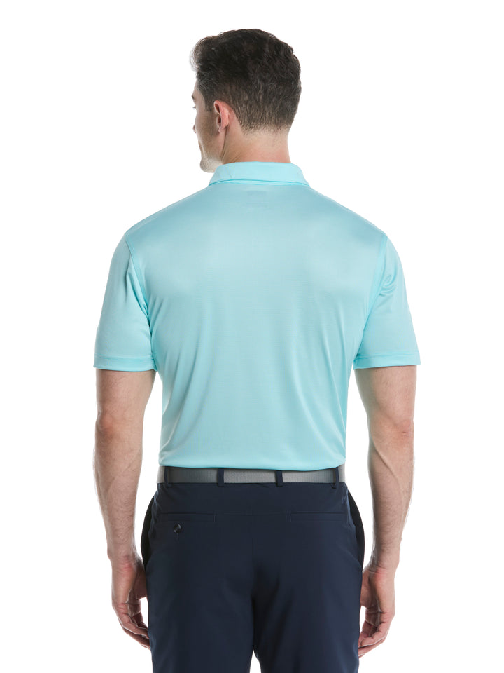 Fine Line Stripe Golf Polo Shirt (Blue Radiance) 