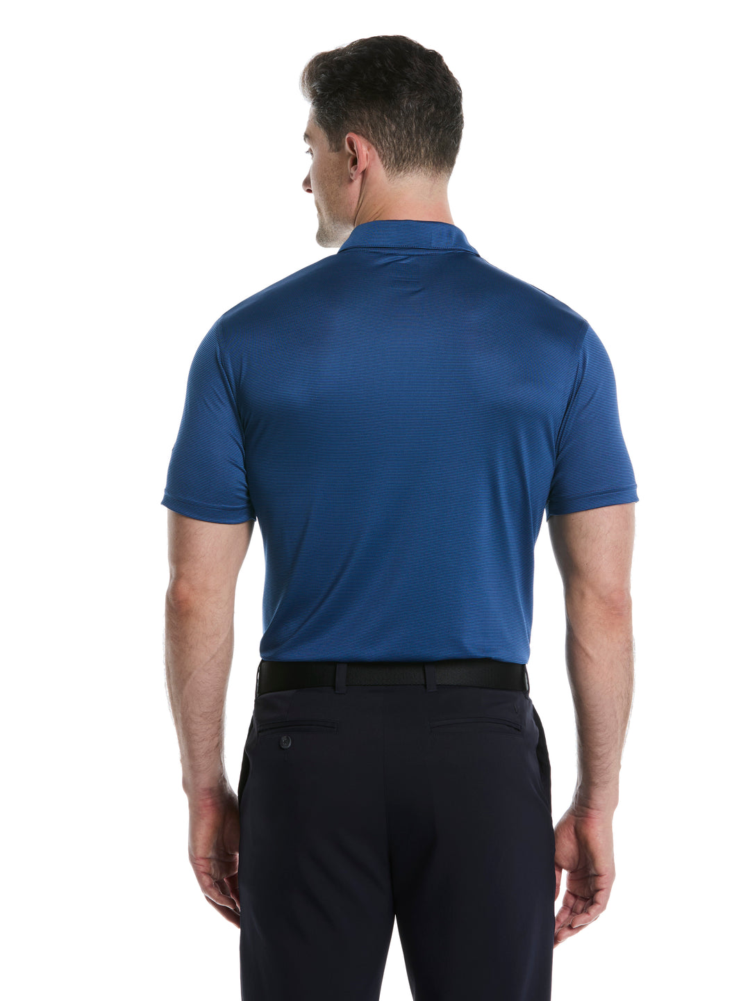 Fine Line Stripe Golf Polo Shirt (Peacoat) 