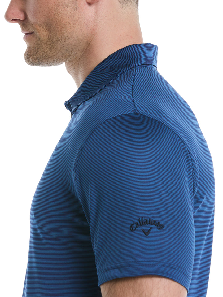 Fine Line Stripe Golf Polo Shirt (Peacoat) 