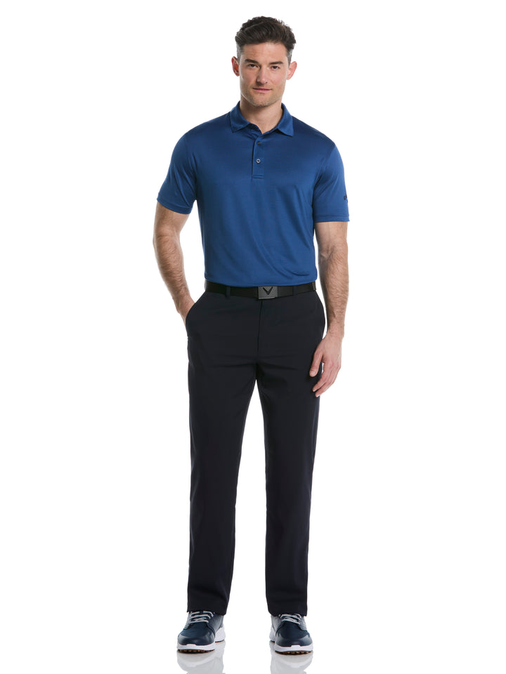 Fine Line Stripe Golf Polo Shirt (Peacoat) 
