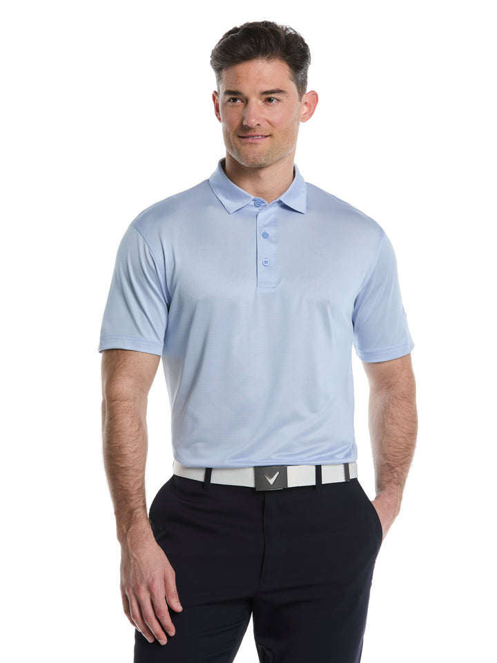 Fine Line Stripe Golf Polo Shirt (Chambray) 