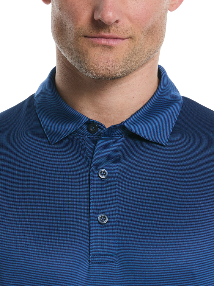 Fine Line Stripe Golf Polo Shirt (Peacoat) 