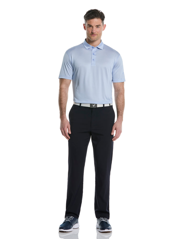 Fine Line Stripe Golf Polo Shirt (Chambray) 