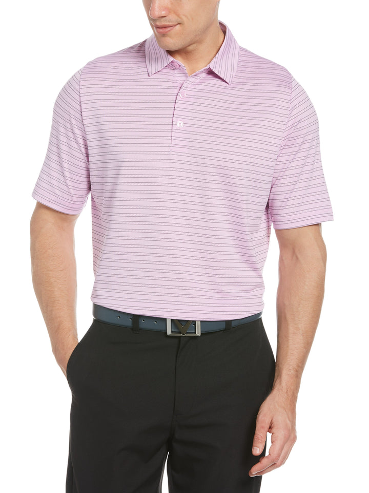 Mens Fine Line Ventilated Stripe Golf Polo-Polos-Callaway