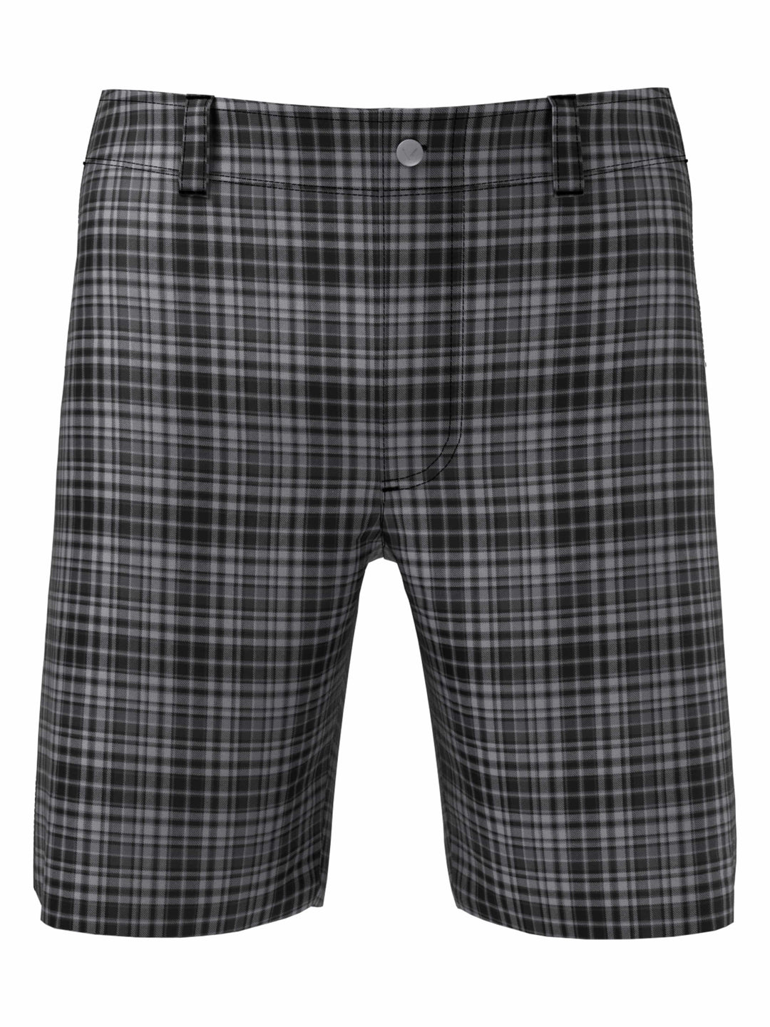 Flat Front Plaid Golf Short (Caviar) 