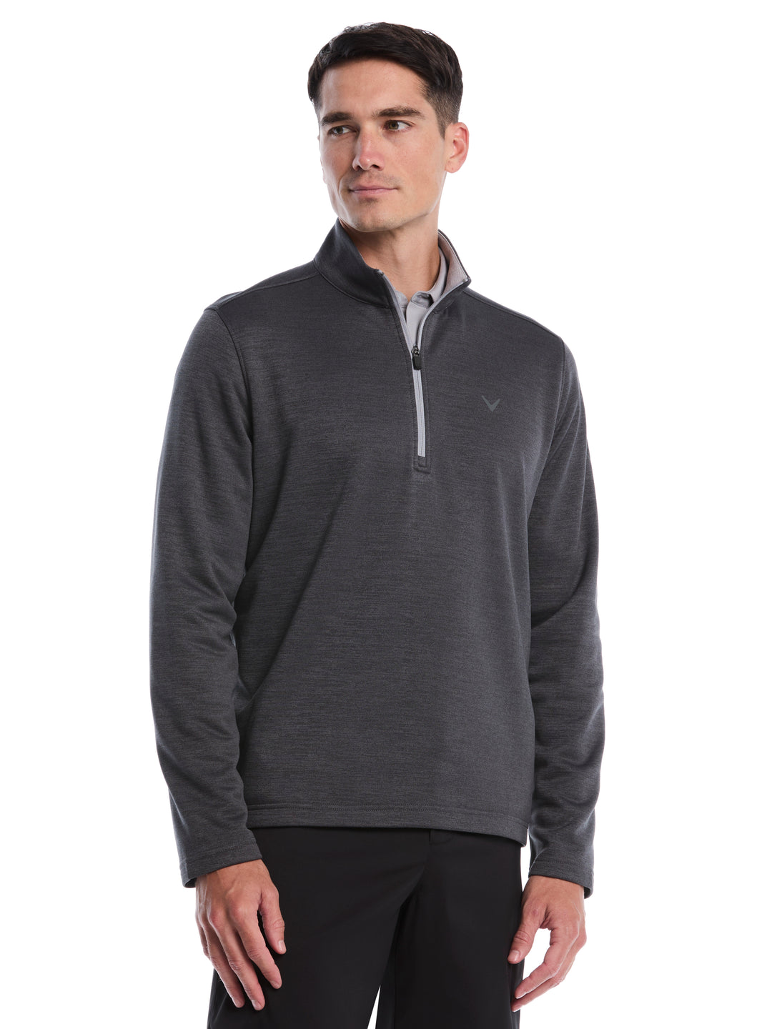 Fleece 1/4 Zip Golf Base Layer (Black Heather) 