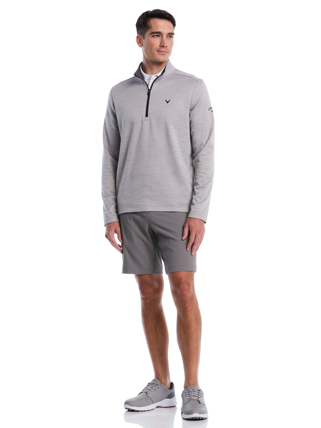 Fleece 1/4 Zip Golf Base Layer (Concrete Htr) 