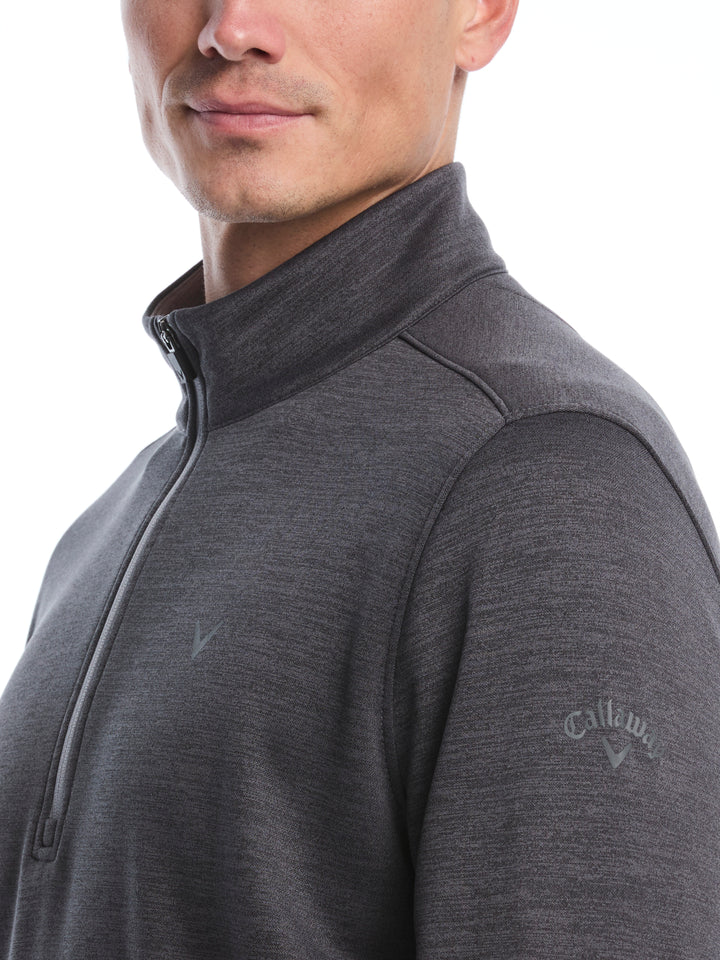 Fleece 1/4 Zip Golf Base Layer (Black Heather) 