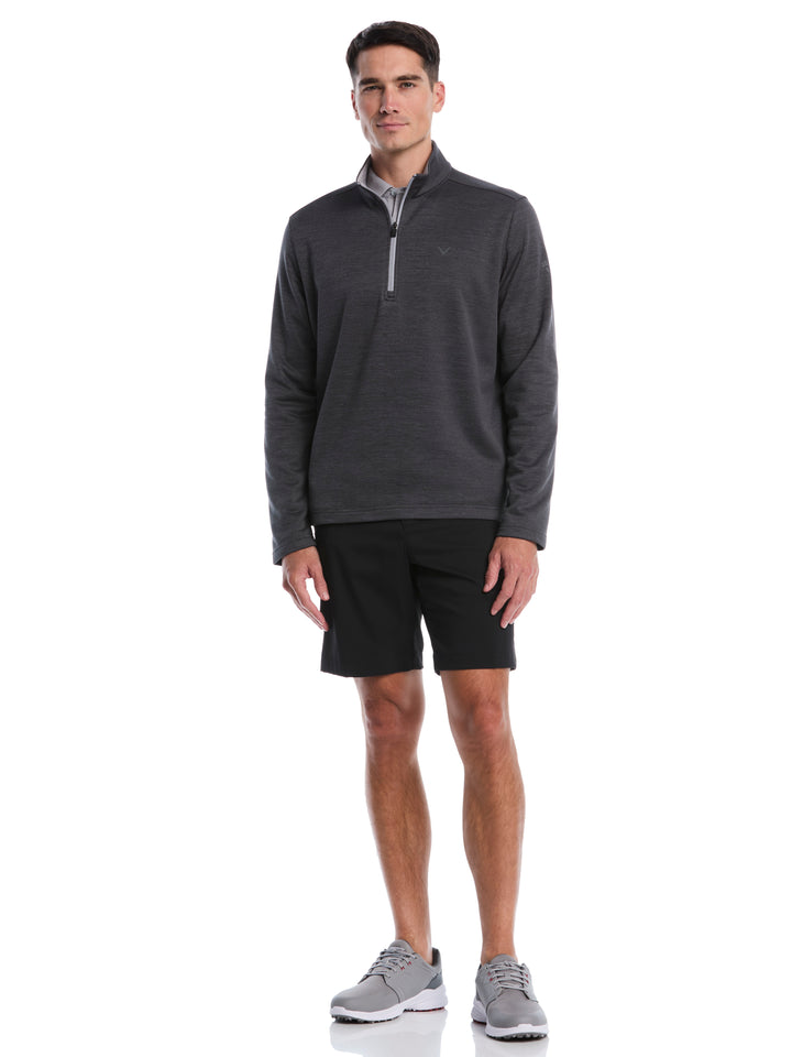 Fleece 1/4 Zip Golf Base Layer (Black Heather) 