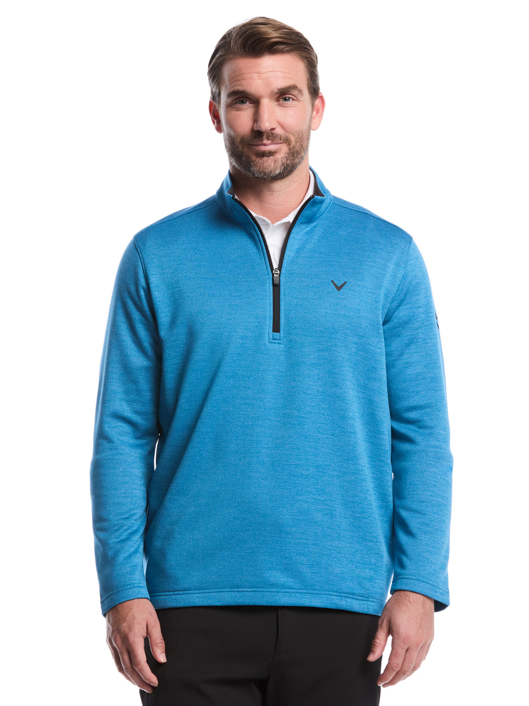 Fleece 1/4 Zip Golf Base Layer (Dk Blue Sapphire Htr) 