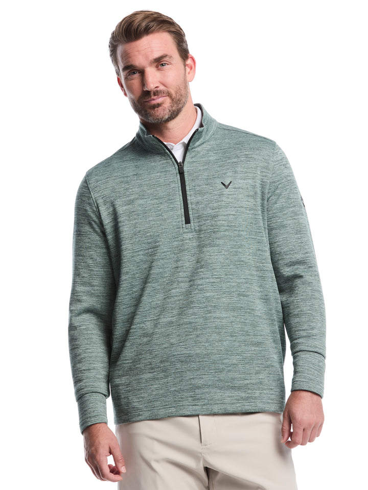 Fleece 1/4 Zip Golf Base Layer (Melaleuca Htr) 