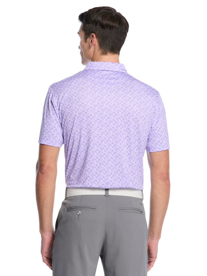 Floral Block Chevron Print Golf Polo (Sand Verbena) 