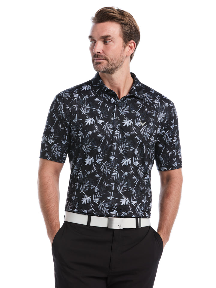 Big & Tall Floral Polo (Caviar) 
