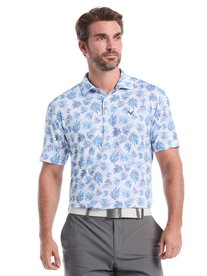 Big & Tall Floral Polo (Bright White) 