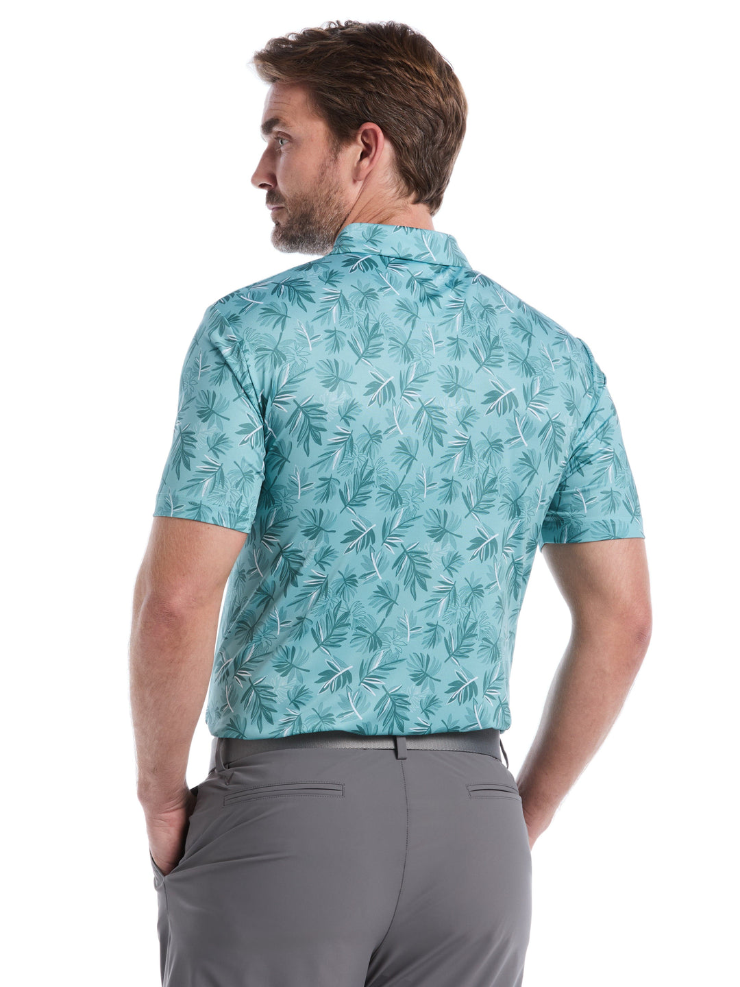 Big & Tall Floral Polo (Aquifer) 