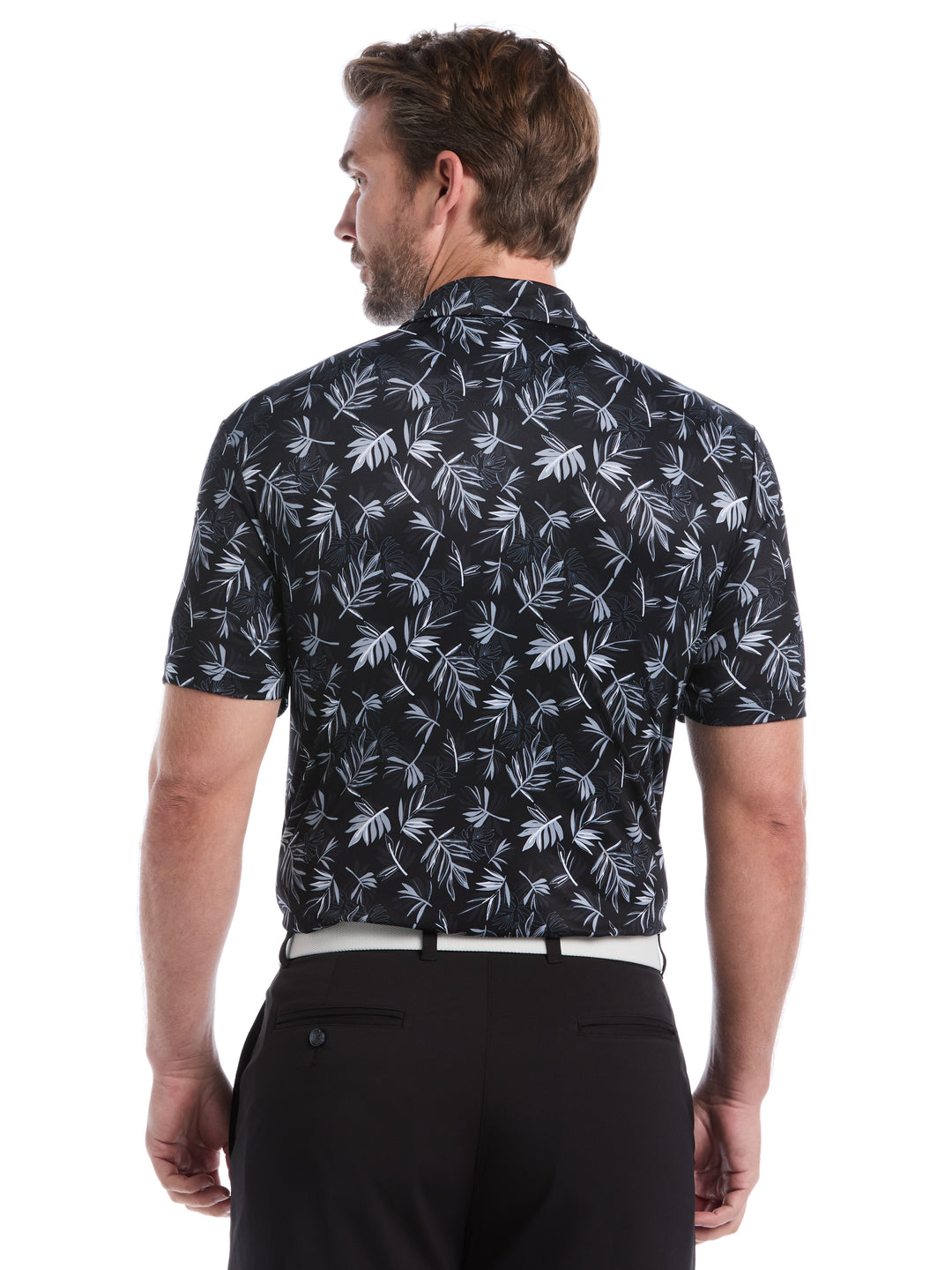 Big & Tall Floral Polo (Caviar) 
