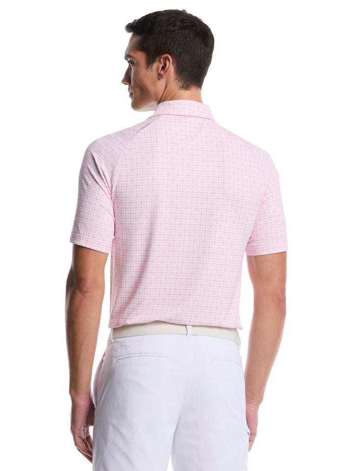 Men's Foulard Print Golf Polo (Rose Bouquet) 