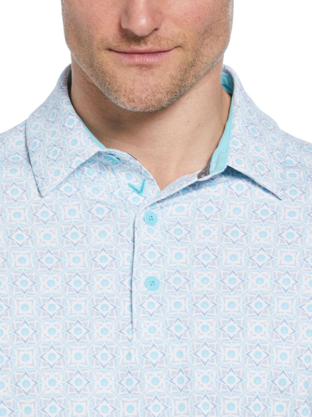 Mens Foulard Print Golf (Blue Radiance) 