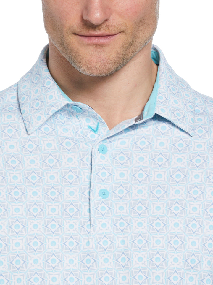 Mens Foulard Print Golf (Blue Radiance) 