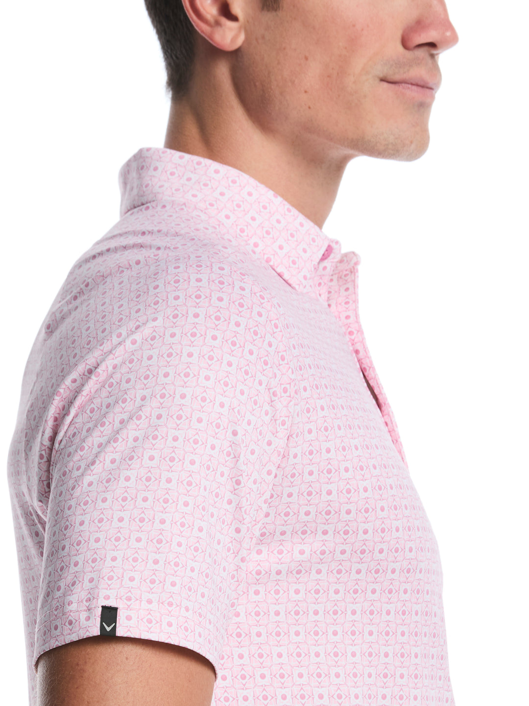 Men's Foulard Print Golf Polo (Rose Bouquet) 