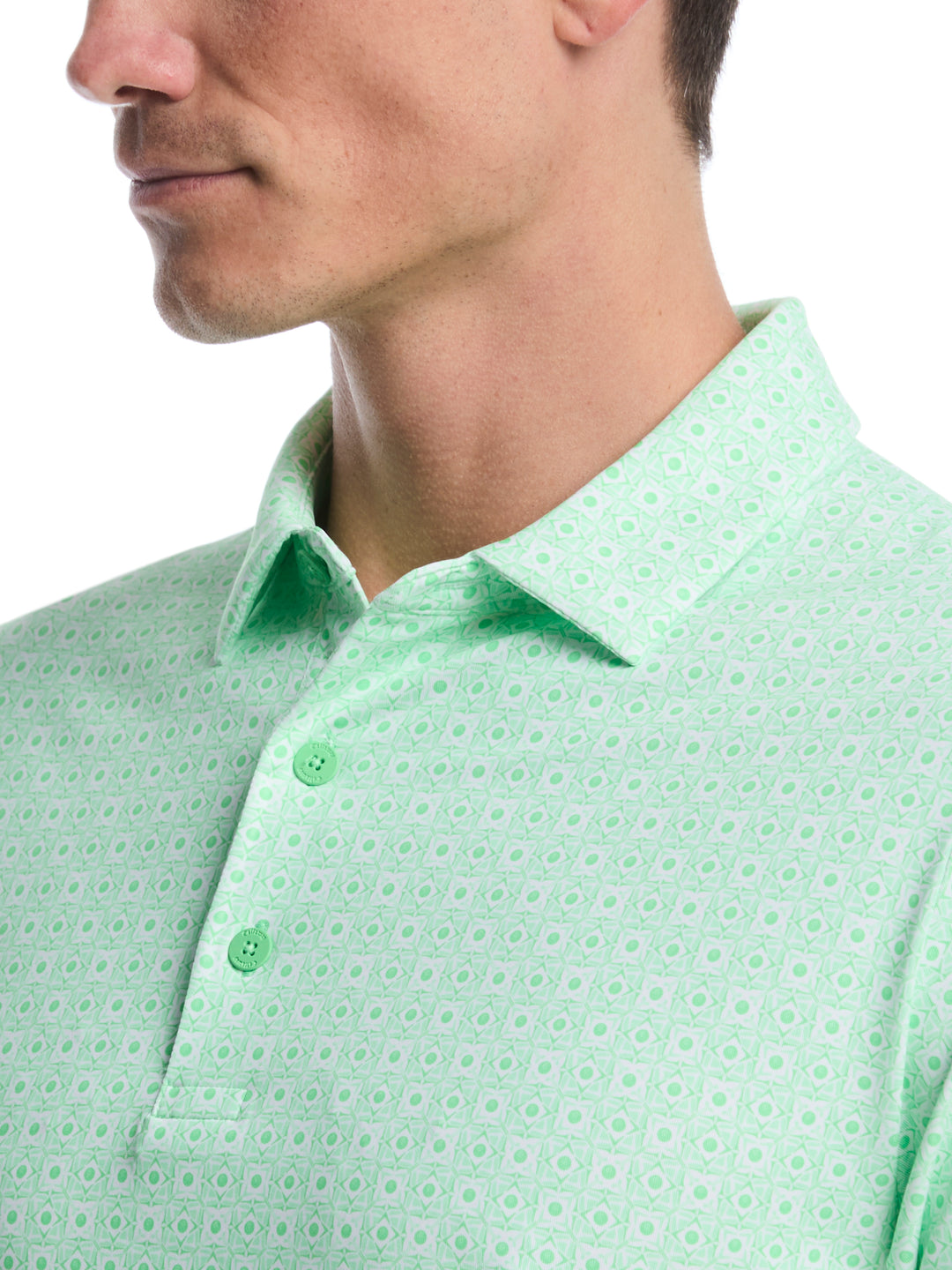 Men's Foulard Print Golf Polo (Spring Bouquet) 