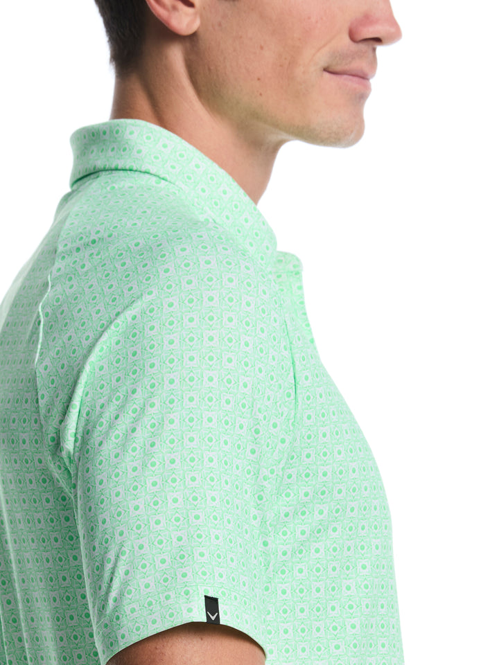 Men's Foulard Print Golf Polo (Spring Bouquet) 