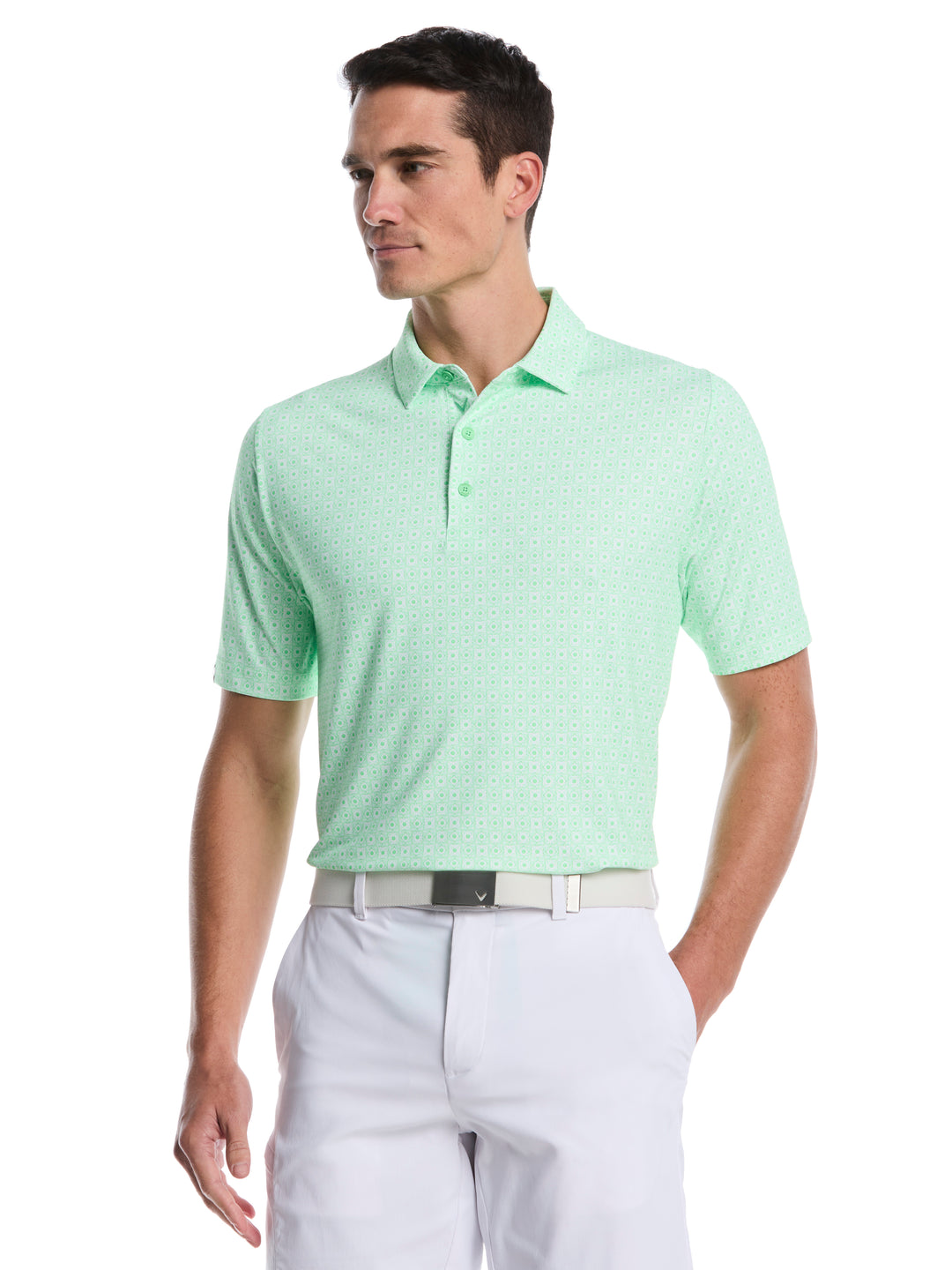 Men's Foulard Print Golf Polo (Spring Bouquet) 