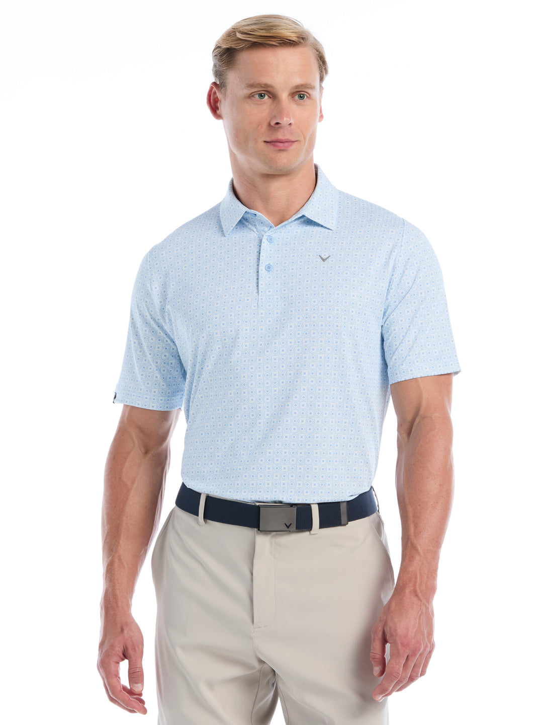 Mens Foulard Printed Essential Polo-Polos-Cerulean-S-Callaway