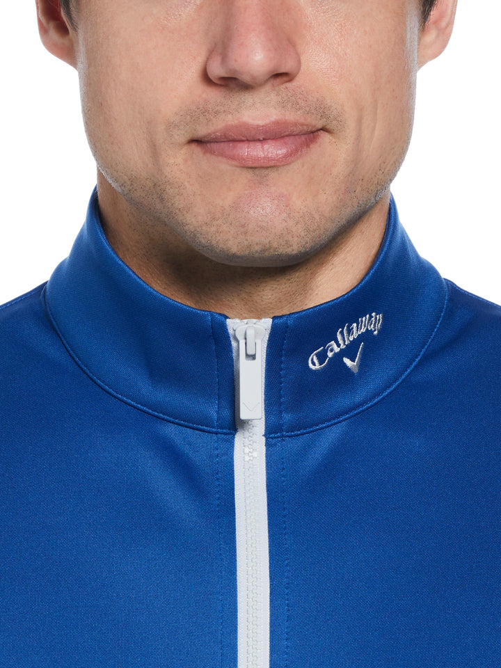 Mens Full Zip Chevron Back Golf Vest-Vests-Galaxy Blue-S-Callaway