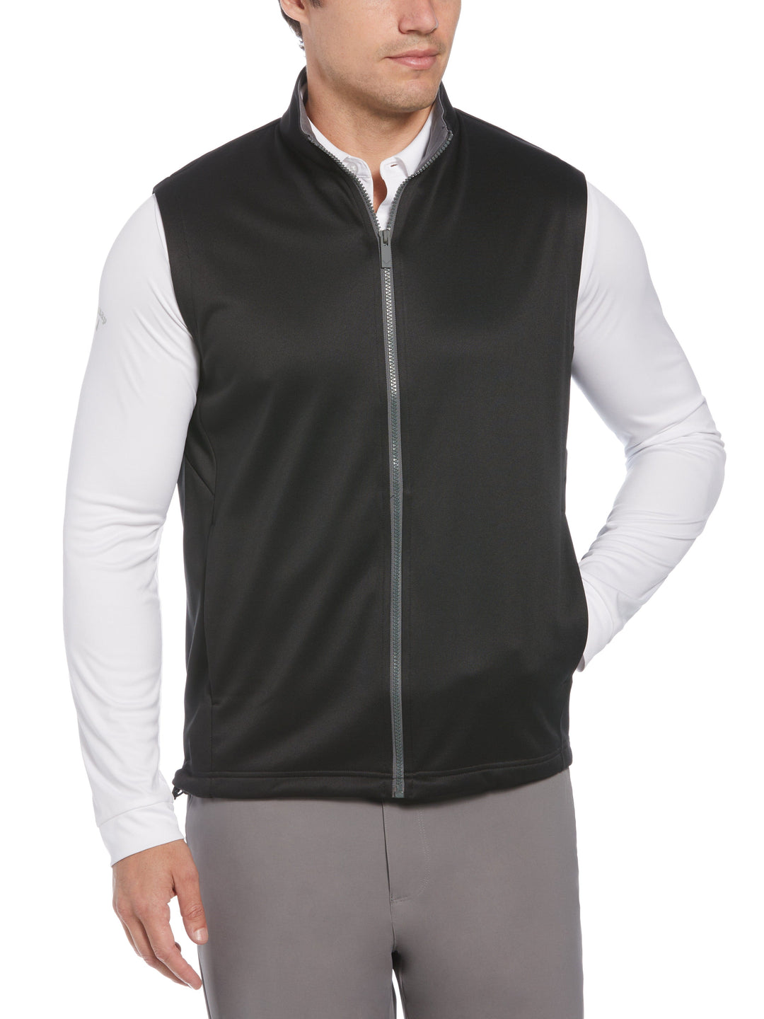 Full Zip Chevron Back Golf Vest (Caviar) 