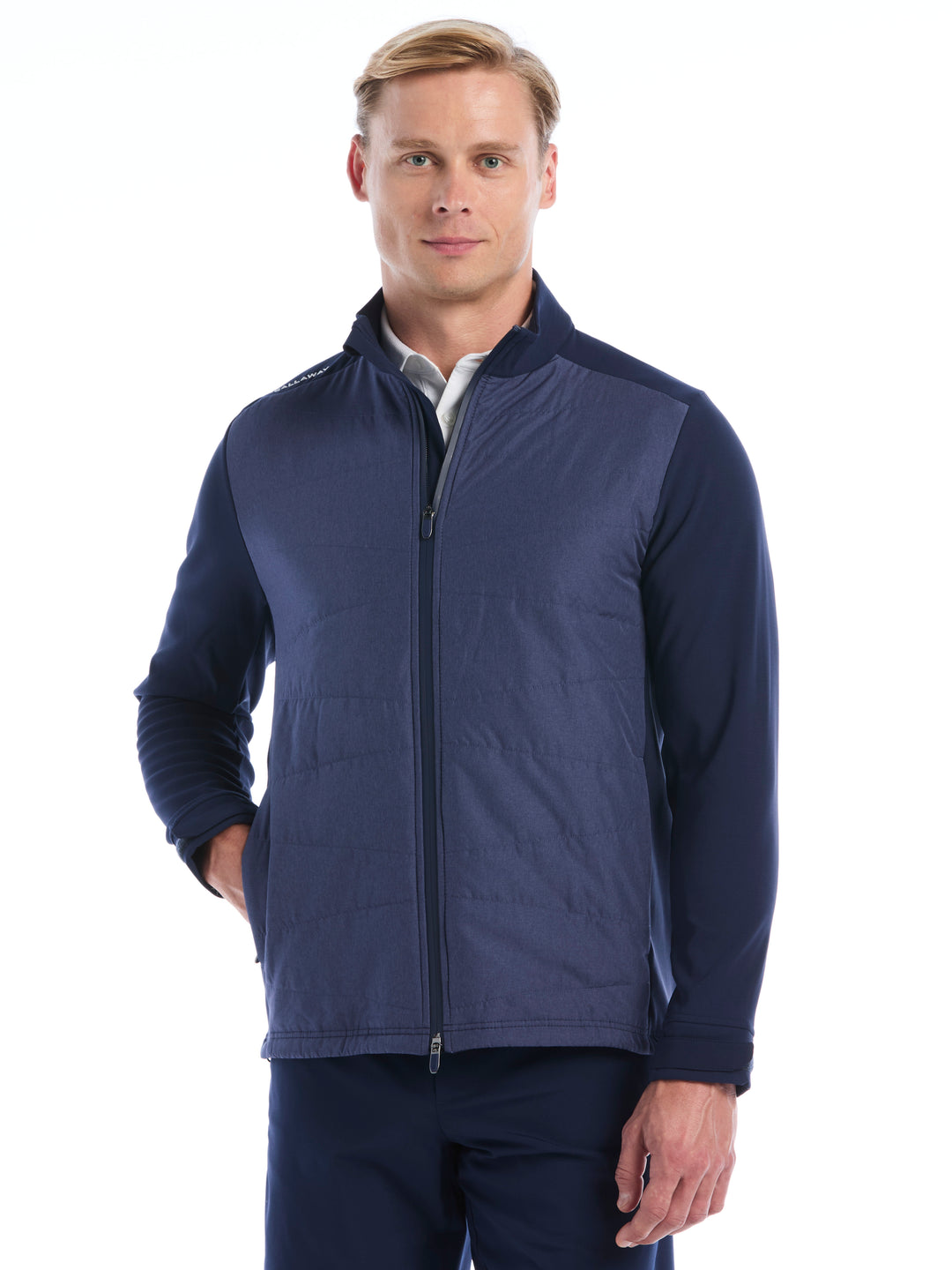 Mens Full Zip Insulated Softshell Jacket-Jackets-Navy-S-Callaway