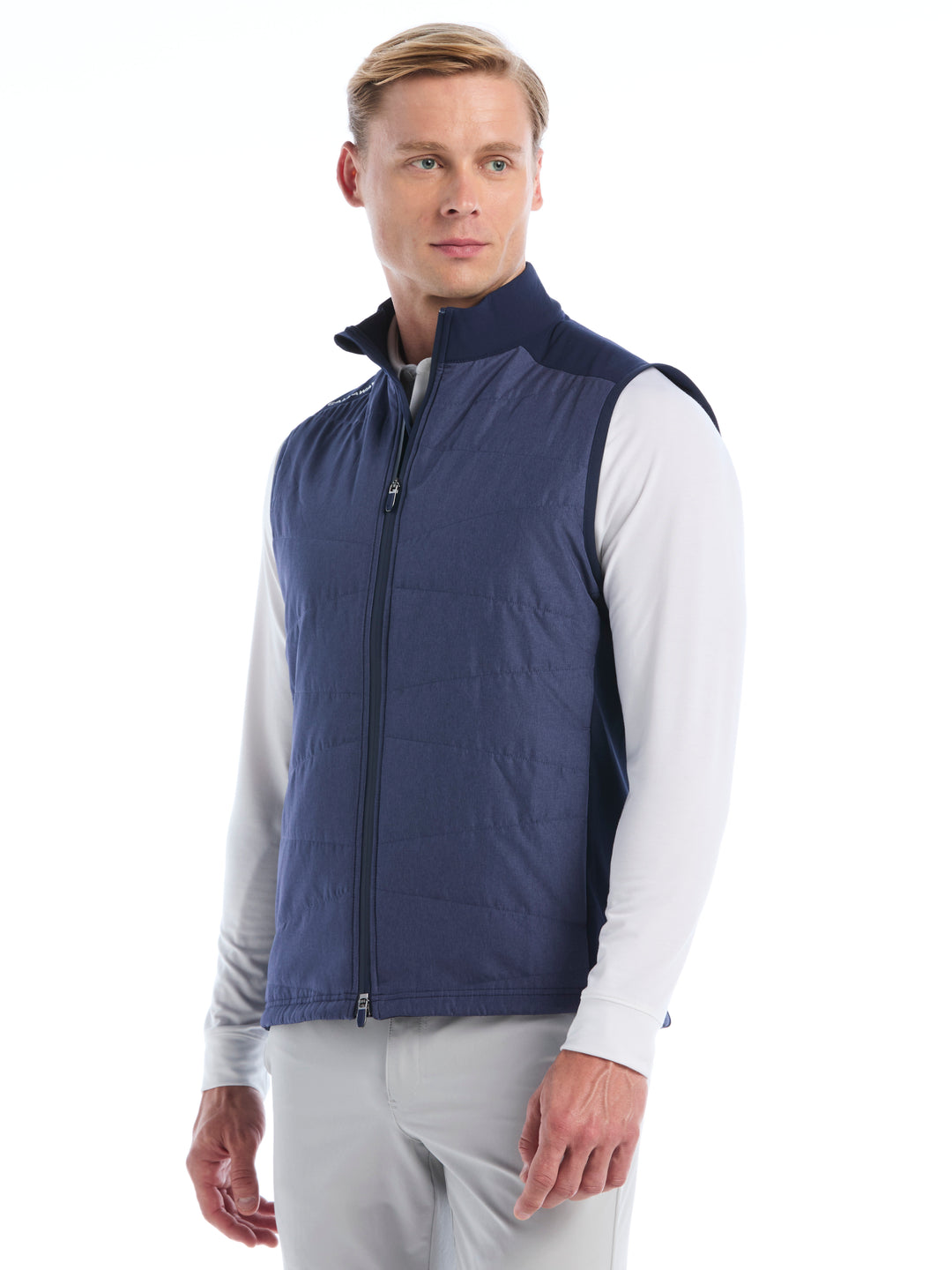 Mens Full Zip Insulated Softshell Vest-Vests-Navy-S-Callaway