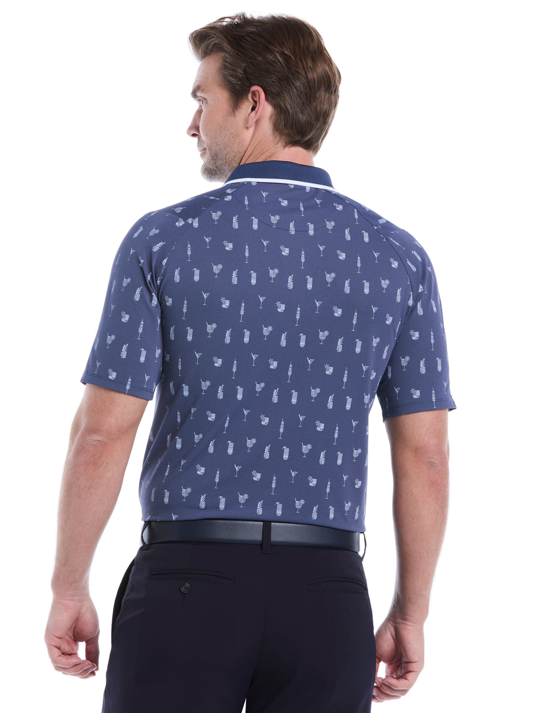 Geo Cocktail Print Golf Polo (Peacoat) 