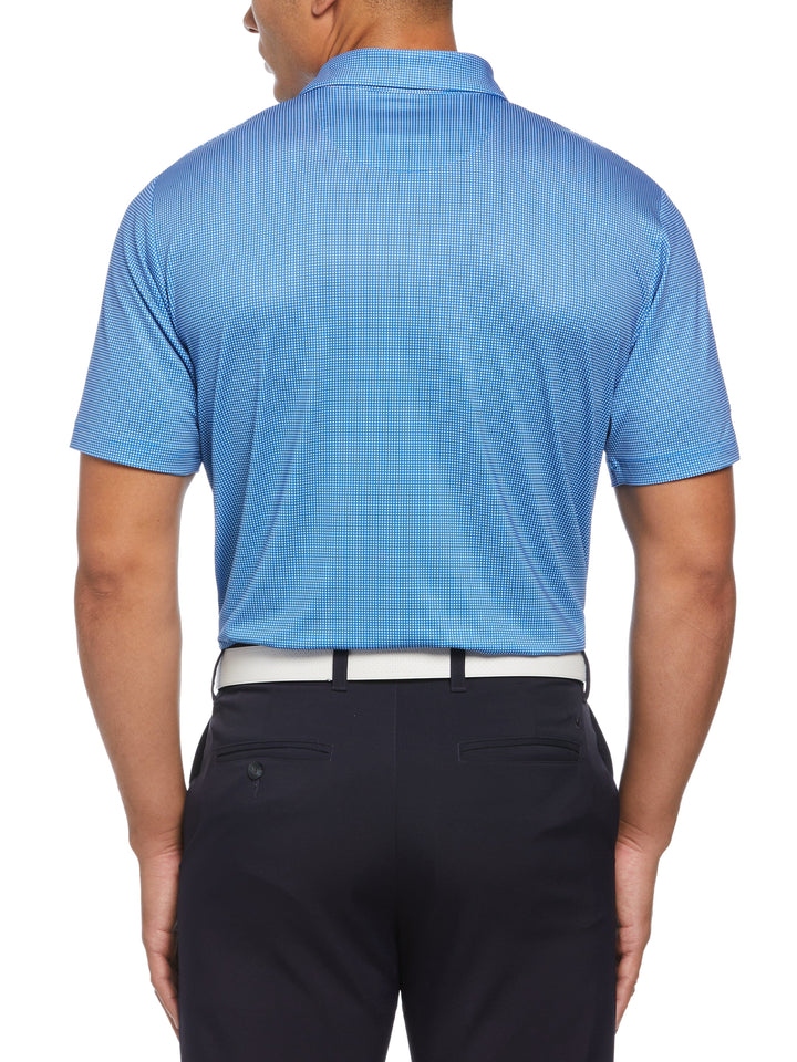 Short Sleeve All Over Tee Time Print Polo (Magnetic Blue) 