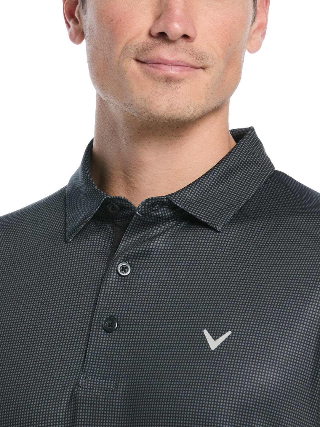 Mens Gingham Print Golf Polo-Polos-Callaway