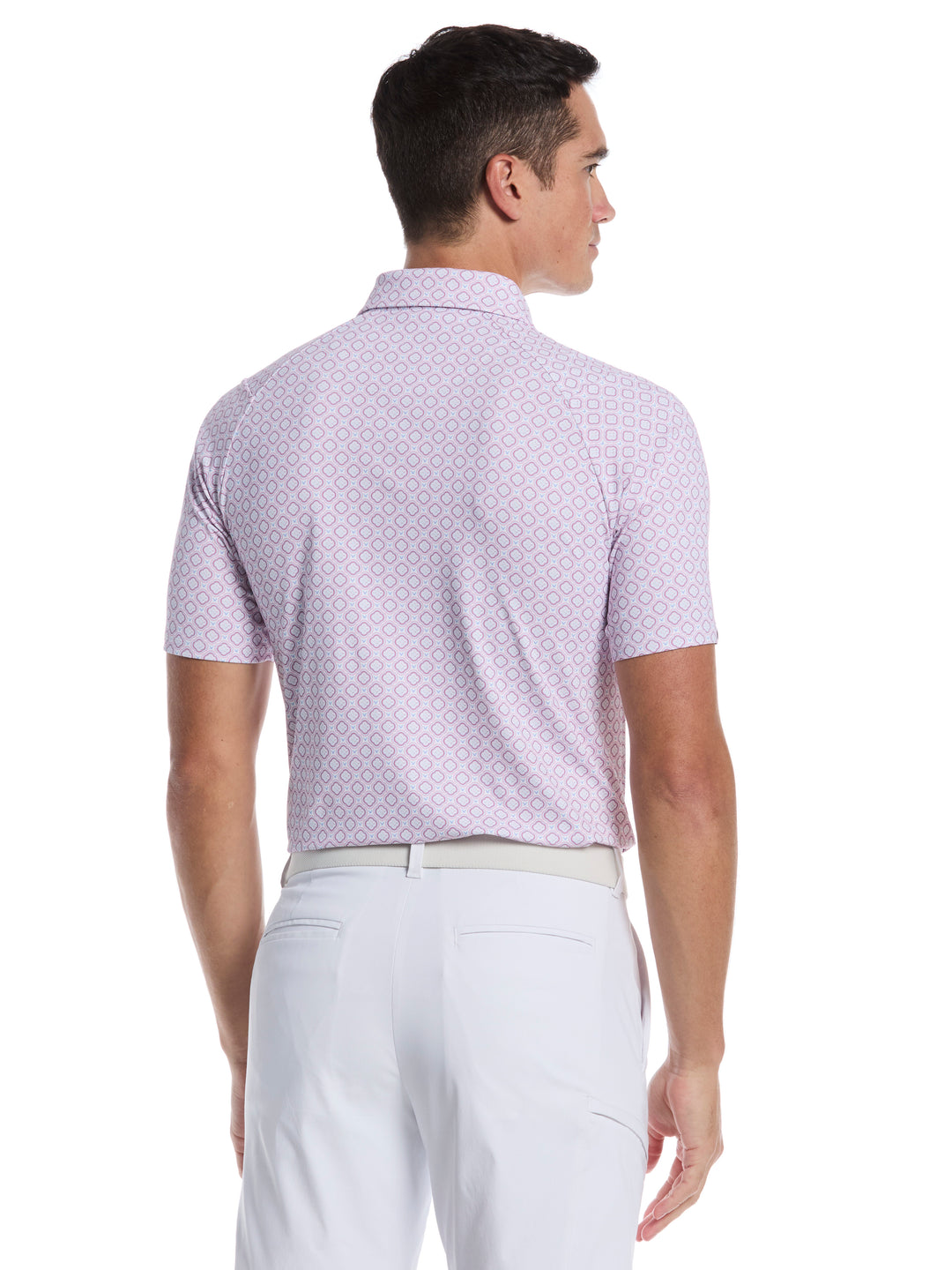 Golf Club Geo Print Golf Polo (Bright White) 