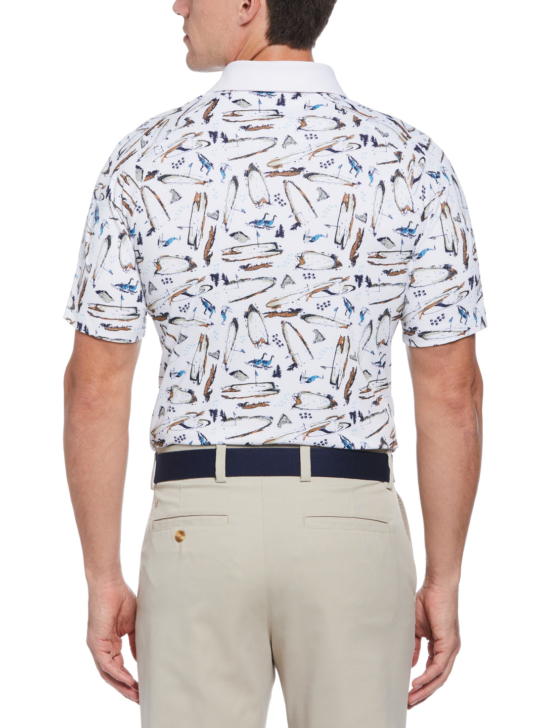 Mens Golf Course Critter Print Golf Polo-Polos-Callaway