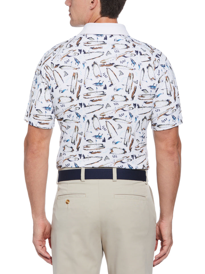 Mens Golf Course Critter Print Golf Polo-Polos-Callaway