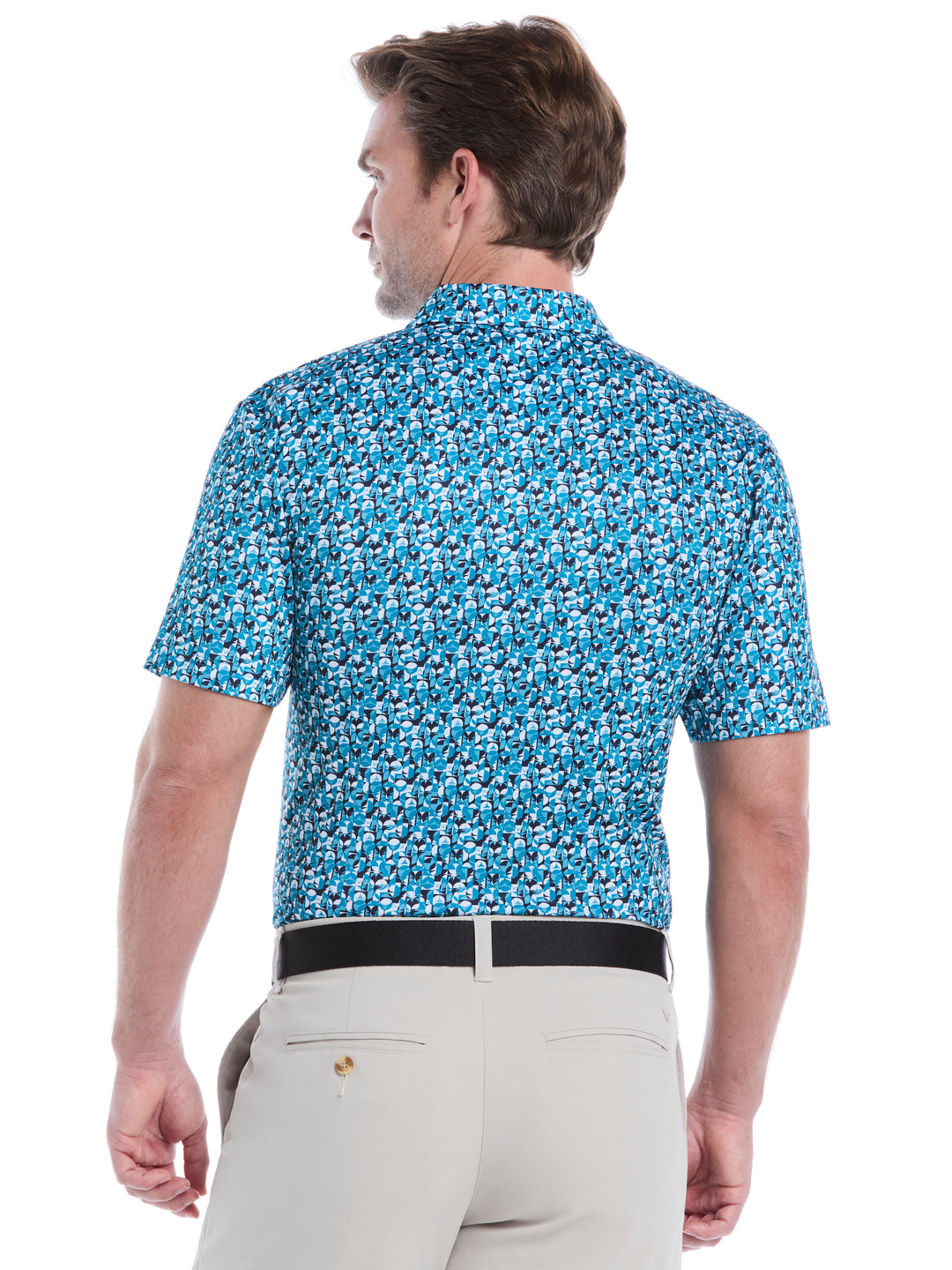 Mens Golf Essentials All Over Polo (Methyl Blue) 