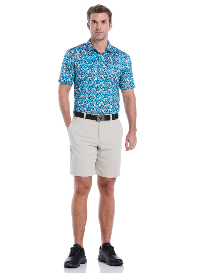 Mens Golf Essentials All Over Polo (Methyl Blue) 