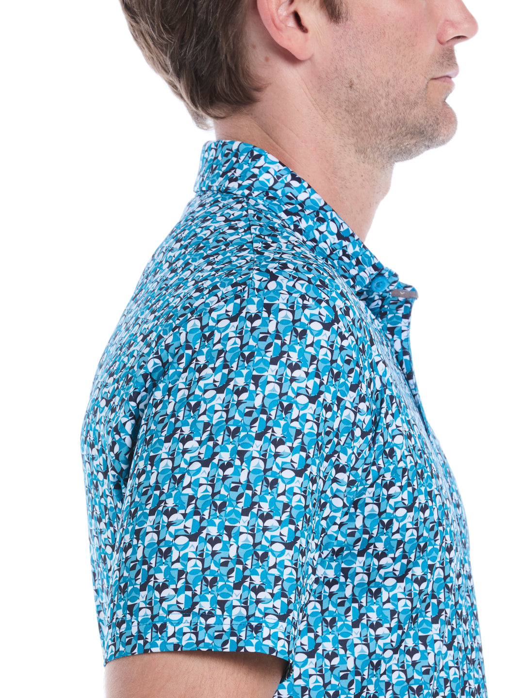 Mens Golf Essentials All Over Polo (Methyl Blue) 