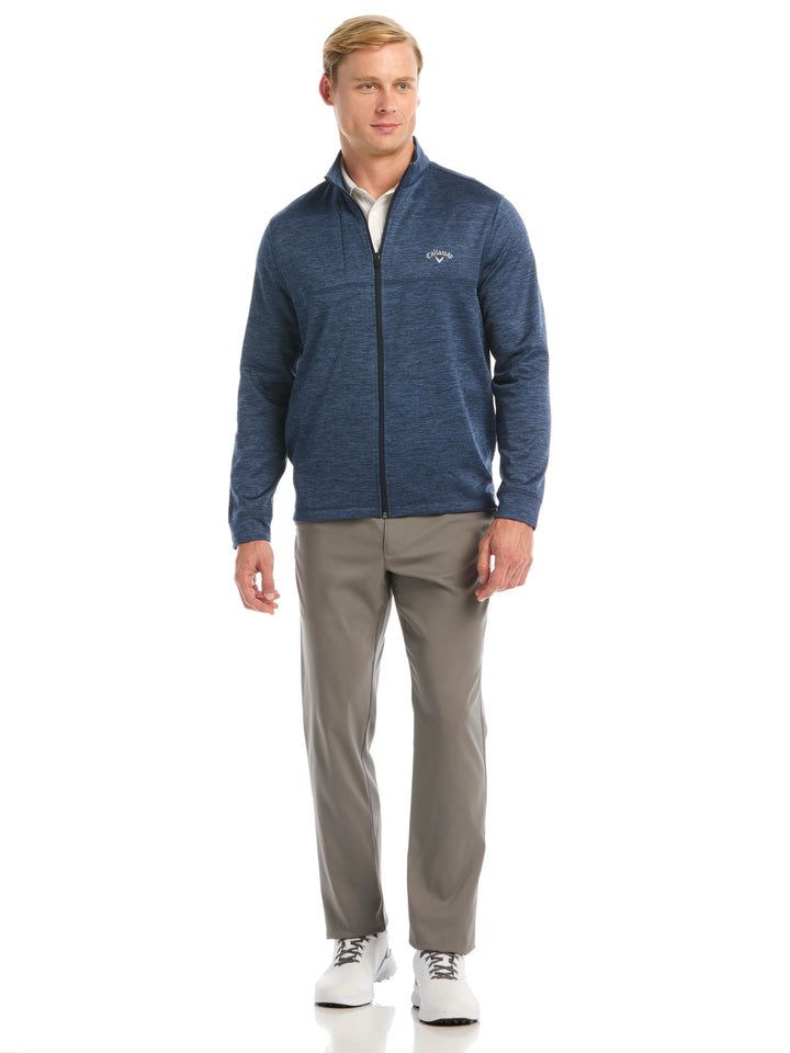 Mens Grid Fleece Back Heather Full Zip Jacket-Jackets-Callaway