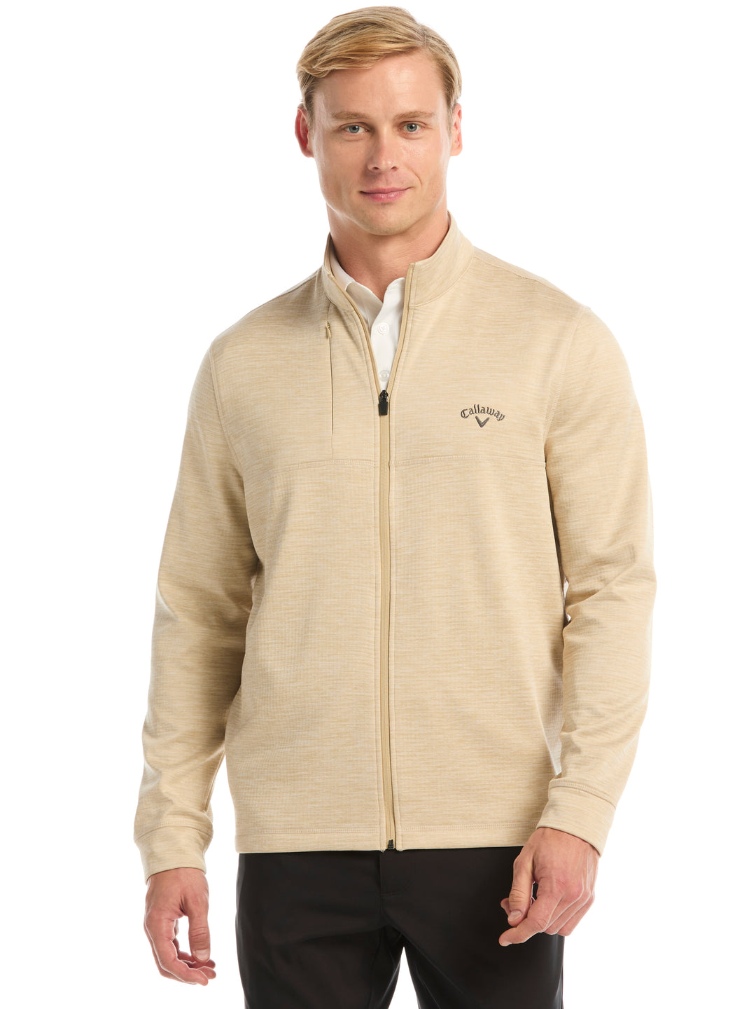 Mens Grid Fleece Back Heather Full Zip Jacket-Jackets-Fields Of Rye Htr-S-Callaway